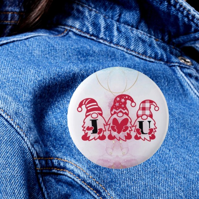 Triplet Love: I Love You Three Gnomes Button (Creator Uploaded)