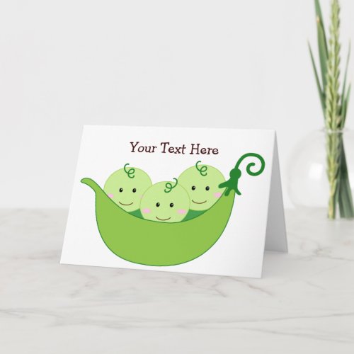 Triplet Pea Pods customizable Card