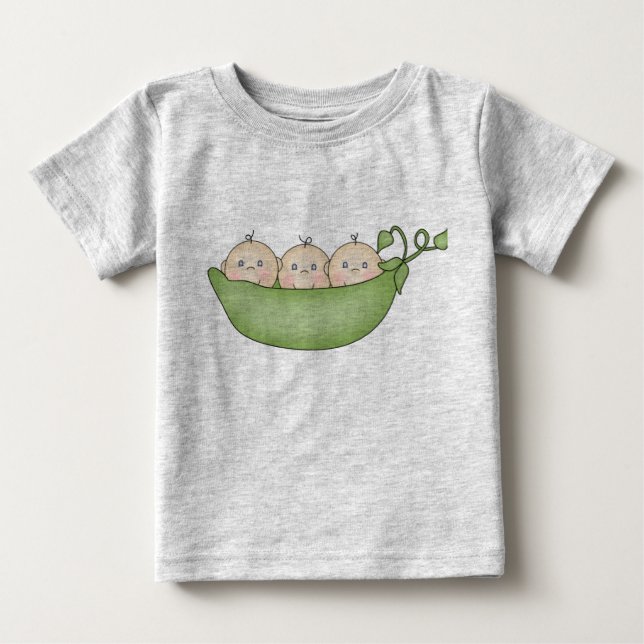 Triplet Peas in a Pod Baby T-Shirt (Front)