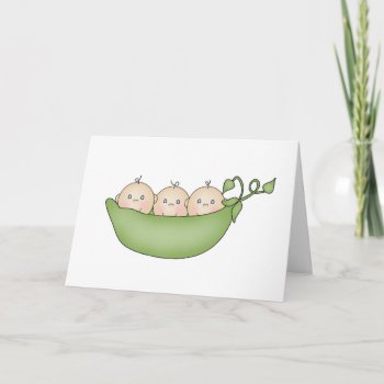 Triplet Peas In A Pod Card by new_baby at Zazzle