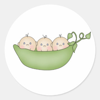 Triplet Peas in a Pod Classic Round Sticker