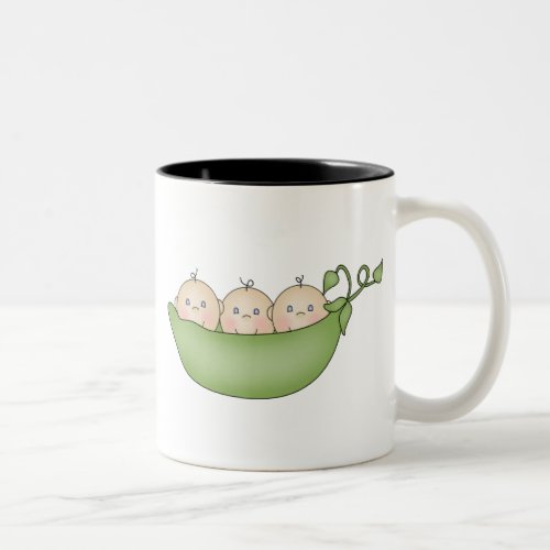 Triplet Peas in a Pod Two_Tone Coffee Mug