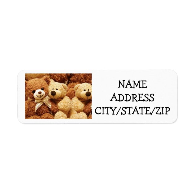 30 Custom Teddy Bear With Balloons Personalized Address Labels