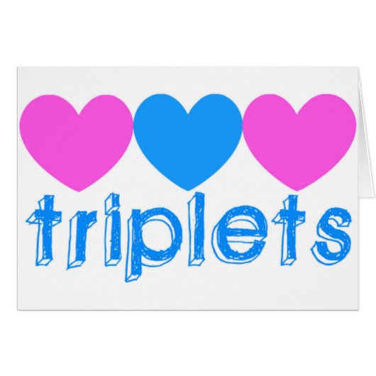 Triplet Two Girls One Boy Cards (Front Horizontal)