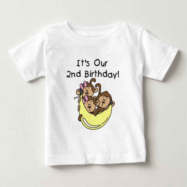 Triplets 2nd - Two Girls and a Boy Baby T-Shirt (Front)
