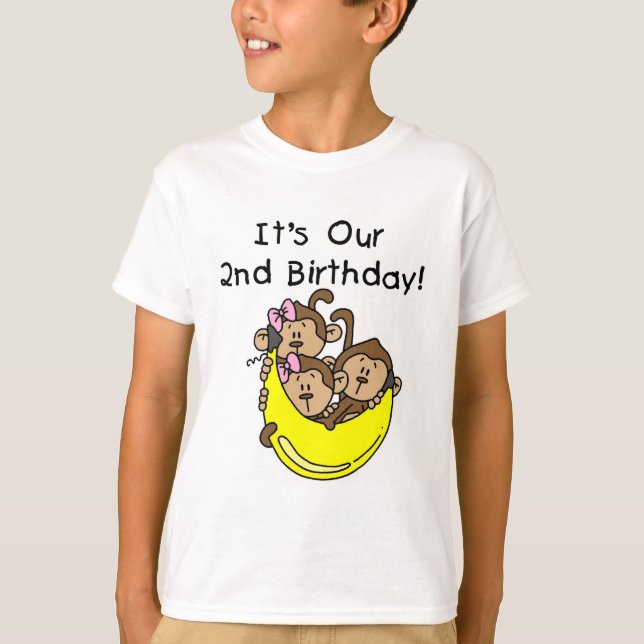 Triplets 2nd - Two Girls and a Boy T-Shirt (Front)