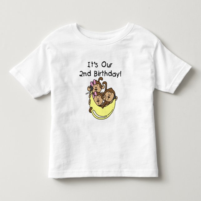 Triplets 2nd - Two Girls and a Boy Toddler T-shirt (Front)