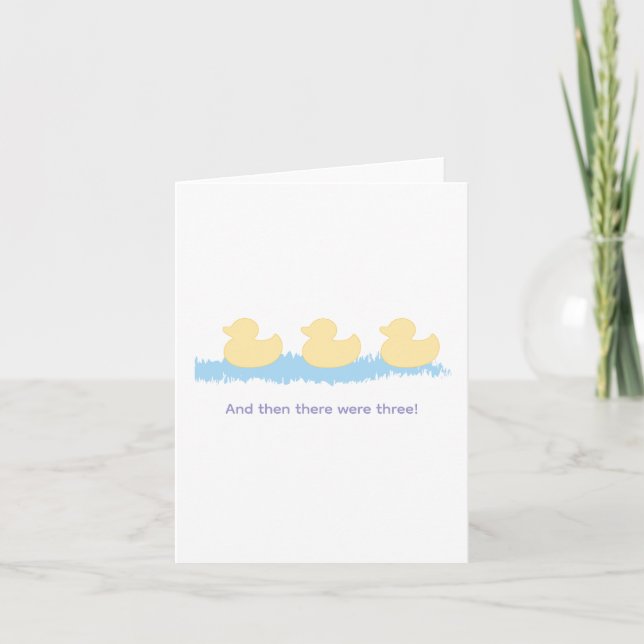 Triplets Baby Card And Then There Were Three  (Front)