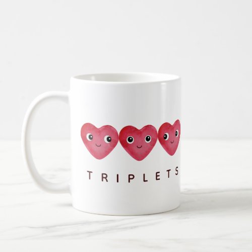 Triplets Baby Hearts looking at each other  Coffee Mug