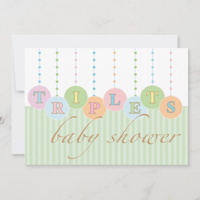 TRIPLETS Baby Shower Invitation (Front)