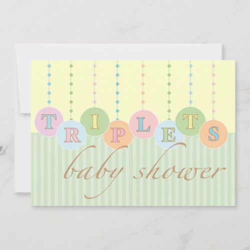 TRIPLETS Baby Shower Invitation