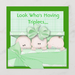 TRIPLETS BABY SHOWER  INVITATION for BOY AND GIRL