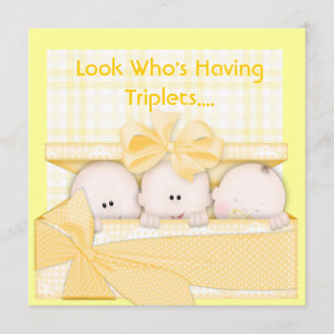 TRIPLETS BABY SHOWER INVITATION for MULTIPLES