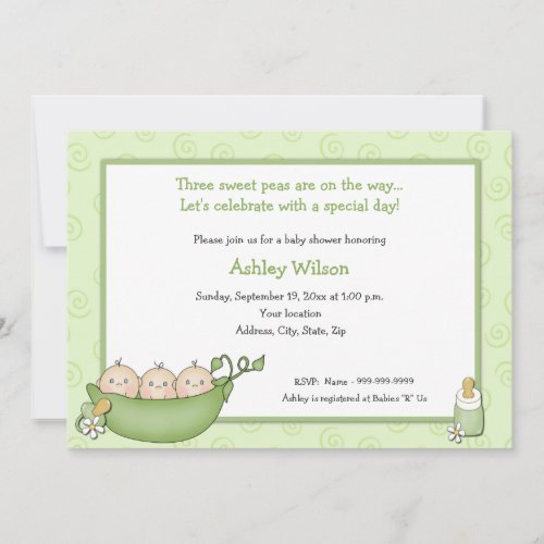 Triplets Baby Shower Invitations