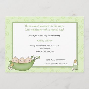 Triplets Baby Shower Invitations by maternity_tees at Zazzle
