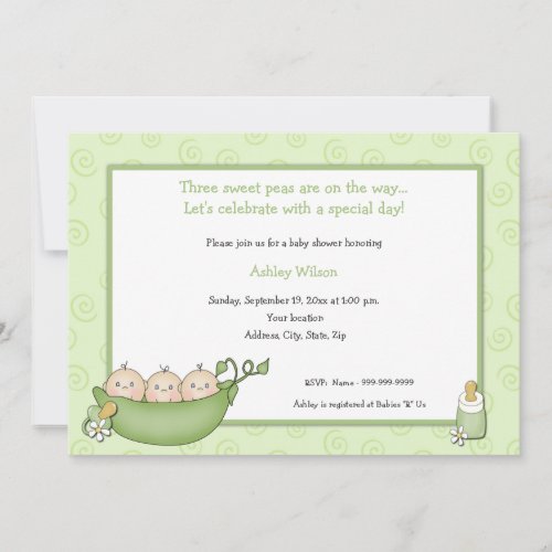 Triplets Baby Shower Invitations