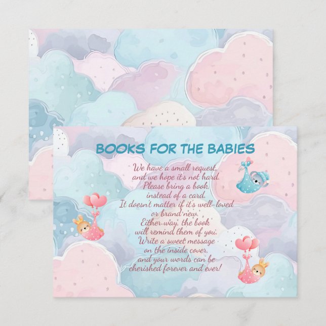 Triplets Books for the Babies Thank You Card (Front/Back)