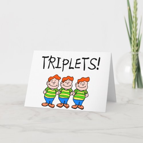 Triplets Boys Holiday Card