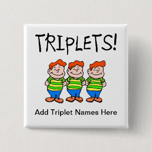 Triplets (Boys) Pinback Button