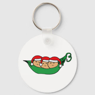 Triplets Christmas Pod Graphic Keychain