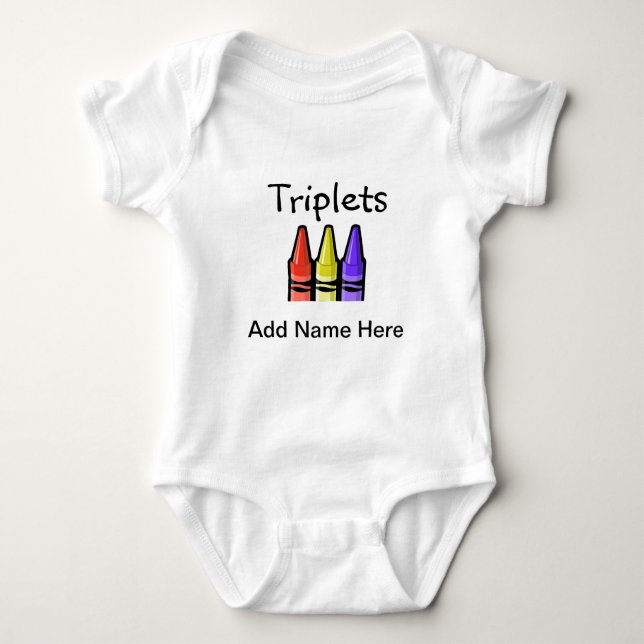 Triplets (Crayons) Baby Bodysuit (Front)