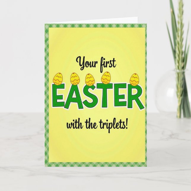 Triplets Easter Celebration Card (Front)