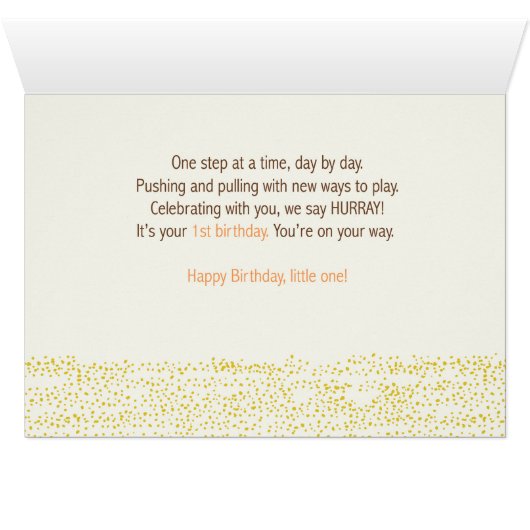 Triplets First Birthday Walking Bear and Rabbit (Inside Horizontal (Bottom))