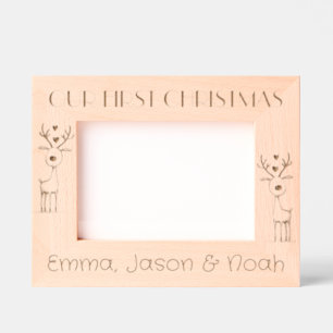 Triplets First Christmas, Personalized Landscape Engraved Frames