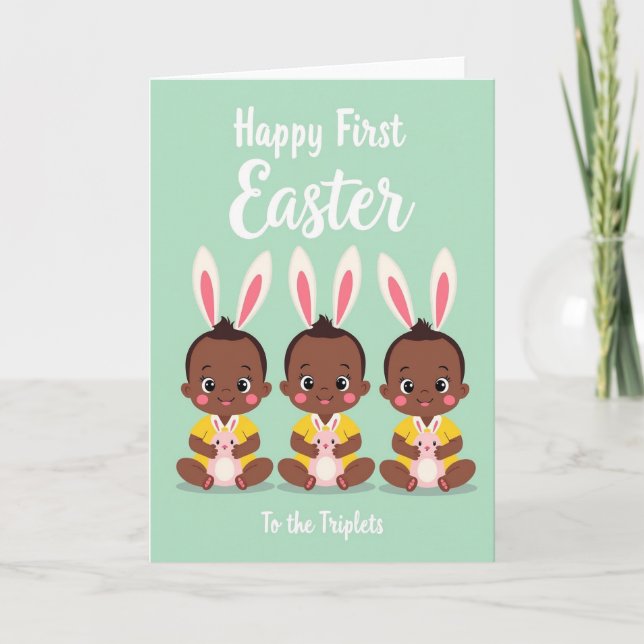 Triplets First Easter Card (Front)