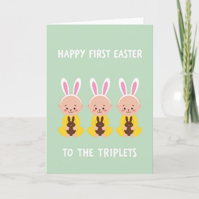 Triplets First Easter Pattern Card (Front)