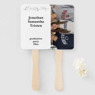 Triplets Simple Cap and Tassel Graduation Hand Fan