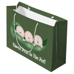 Triplets Three peas pod baby shower bag