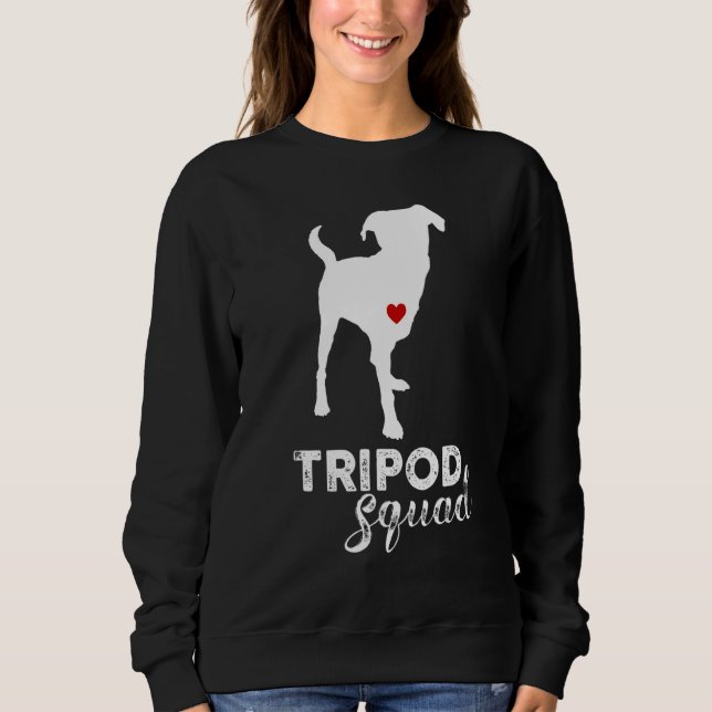 Tripod Squad Left Front Leg Amputee Three Legged D Sweatshirt (Front)