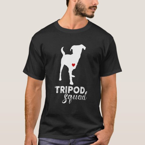 Tripod Squad Left Front Leg Amputee Three Legged D T_Shirt