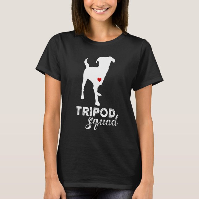 Tripod Squad Left Front Leg Amputee Three Legged D T-Shirt (Front)