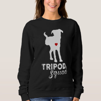 Tripod Squad Right Back Leg Amputee Tripaw Dogs Sweatshirt