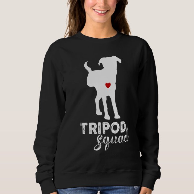 Tripod Squad Right Back Leg Amputee Tripaw Dogs Sweatshirt (Front)