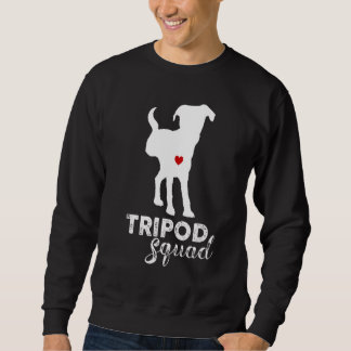 Tripod Squad Right Back Leg Amputee Tripaw Dogs Sweatshirt