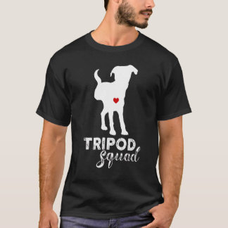 Tripod Squad Right Back Leg Amputee Tripaw Dogs T-Shirt
