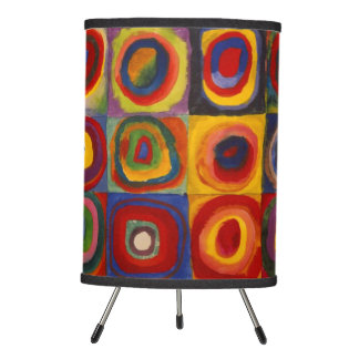 Tripod Table Lamp with Kandinsky's Squares and Cir