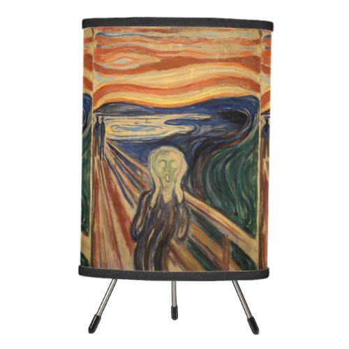 Tripod Table Lamp with Munchs The Scream