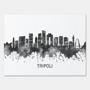 Tripoli Libya Skyline BW Sign