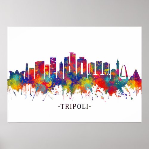 Tripoli Libya Skyline Poster