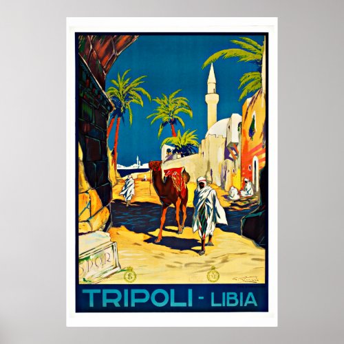 Tripoli Libya Vintage Travel Poster