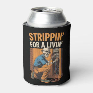 Trippin' for A Livin' Funny Skeleton Electrician  Can Cooler