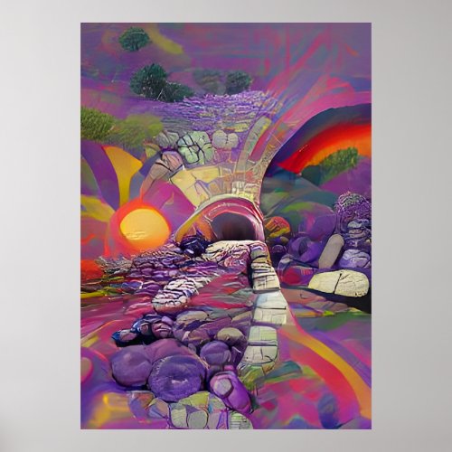 Tripping Balls Art _ Psychedelic Scenery Poster