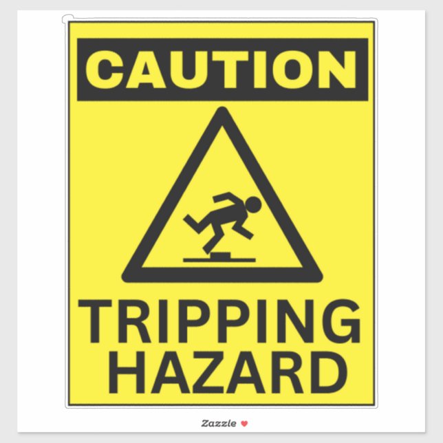 tripping hazard sign sticker (Sheet)