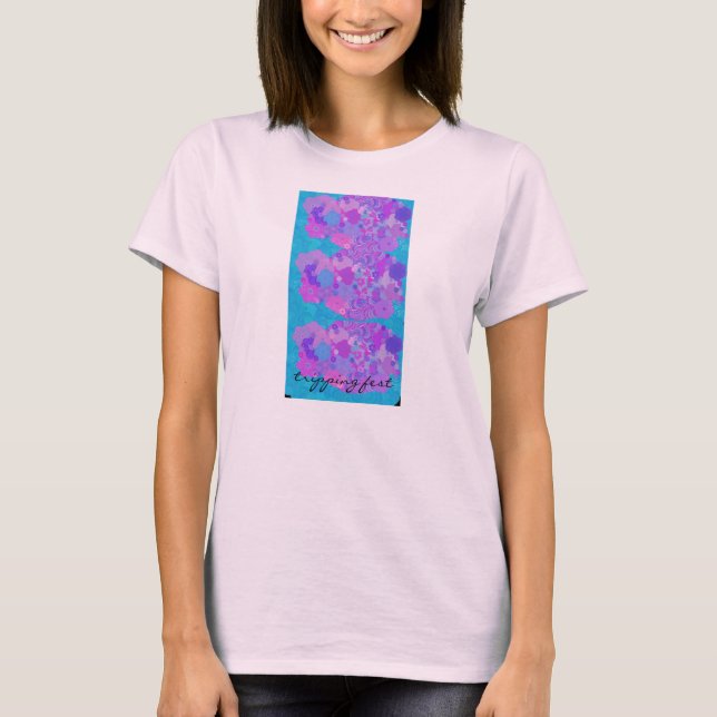 tripping Purple Pansies T-Shirt (Front)
