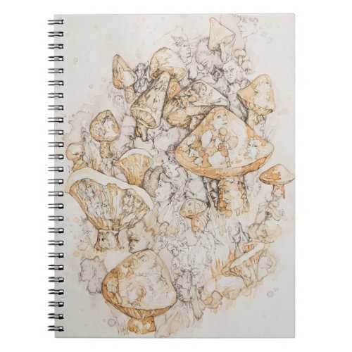 Tripping Through The Toadstools spiral notebook