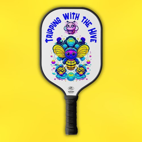 Tripping with the hive Psychedelic Bees  Pickleball Paddle